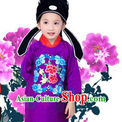 Traditional Chinese Photo Costume Prime Minister Costume and Hat Complete Set for Children
