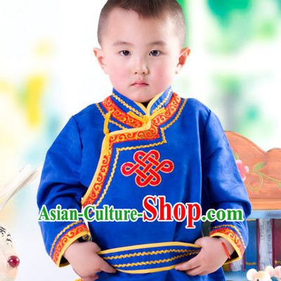 Traditional Chinese Mongolian Dresses and Hat Complete Set Kids