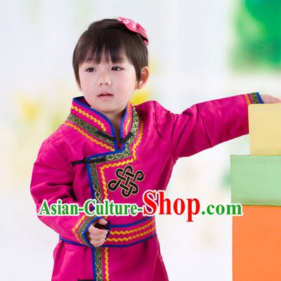 Traditional Chinese Mongolian Dresses and Hat Complete Set Kids