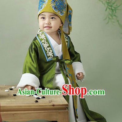 Traditional Chinese Photo Costume Landlord Costumes and Hat Complete Set for Children