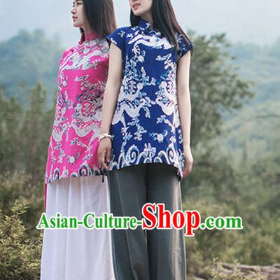 Chinese Traditional Mandarin Dragon Shirt for Women