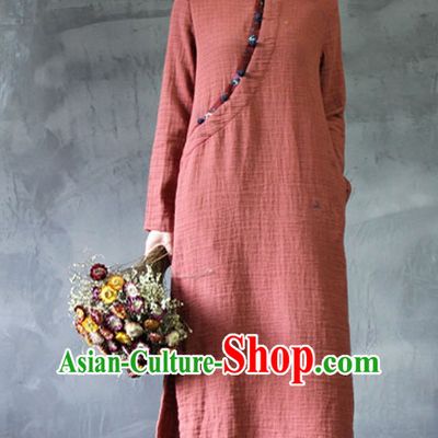 Chinese Traditional Mandarin Long Robe Clothes for Women