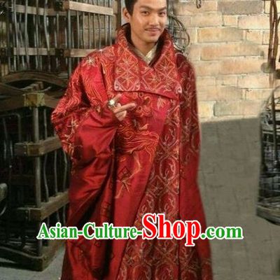 Traditional Chinese Emperor Wedding Dress and Coronet Complete Set for Men
