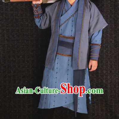 Chinese Halloween Cosplay Ancient Swordsmen Costumes Complete Set for Men