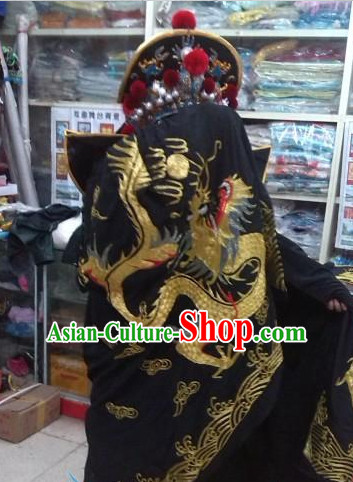 Ancient Chinese Black Dragon Embroidered Suit Complete Set for Men Ancient Chinese Black Dragon Embroidered Suit Complete Set for Men
