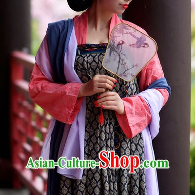 Ancient Chinese Tang Dynasty Noblewomen Clothes Complete Set for Girls
