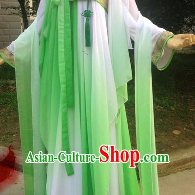 Grass Green Ancient Chinese Clothing Complete Set for Women