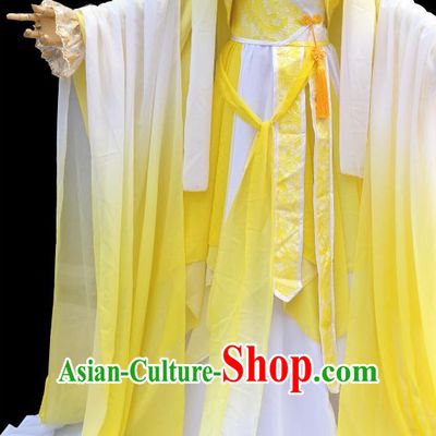 Yellow Ancient Chinese Princess Clothes Complete Set for Women