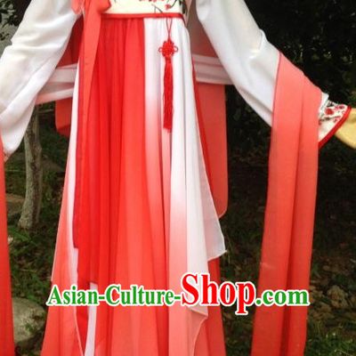 Red Ancient Chinese Dancer Costumes Complete Set for Women