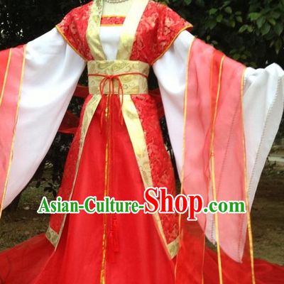 Red Ancient Chinese Bridal Wedding Clothes Complete Set for Women