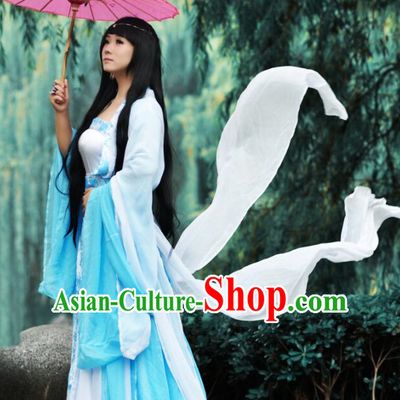 Traditional Chinese Fairy Costumes and Hair Jewelry Complete Set for Women
