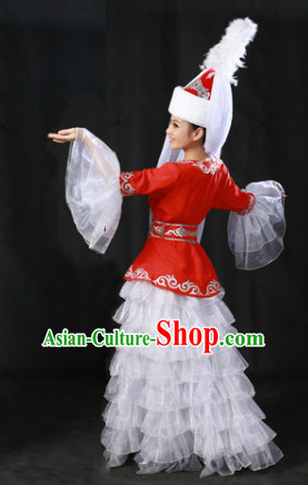 Traditional Chinese Ewenki Clothes and Hat Complete Set for Women Traditional Chinese Ewenki Clothes and Hat Complete Set for Women