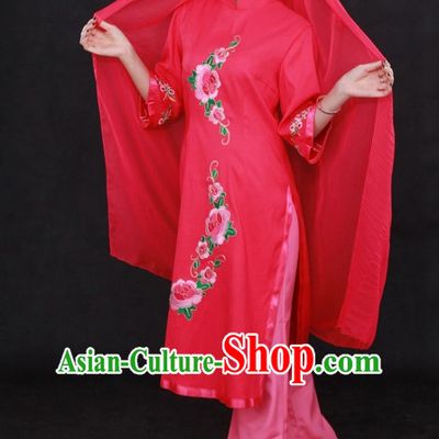Traditional Chinese Ethnic Hui Nationality People Folk Dresses and Hat Complete Set for Women