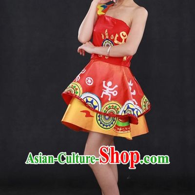 Traditional Chinese People Folk Dresses Complete Set for Women