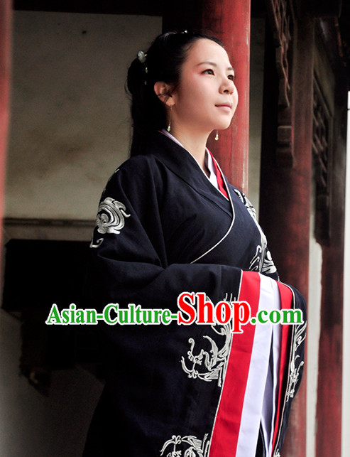 Chinese Black Hanfu Clothing Complete Set for Women Chinese Black Hanfu Clothing Complete Set for Women