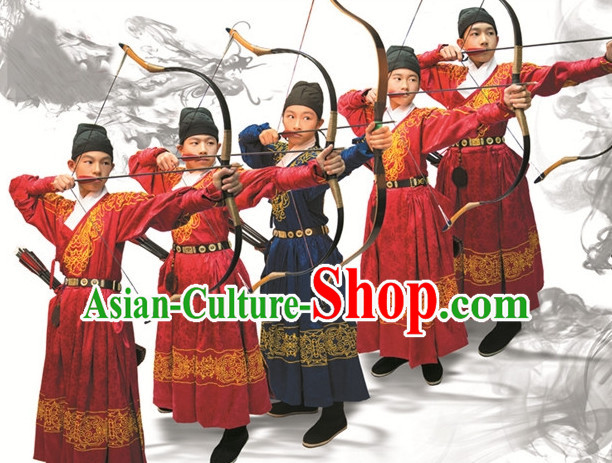 Ming Dynasty Archer Costume and Hat Complete Set for Men Ming Dynasty Archer Costume and Hat Complete Set for Men