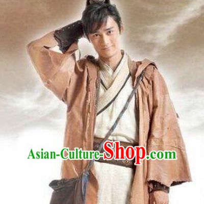 Ancient Chinese Swordsmen Clothing and Wigs Complete Set