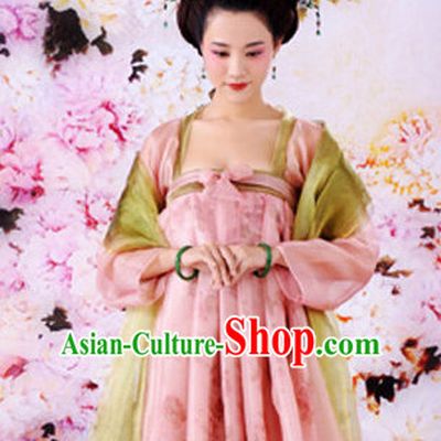 Ancient Chinese Tang Dynasty Clothing and Hair Accessories Complete Set for Women