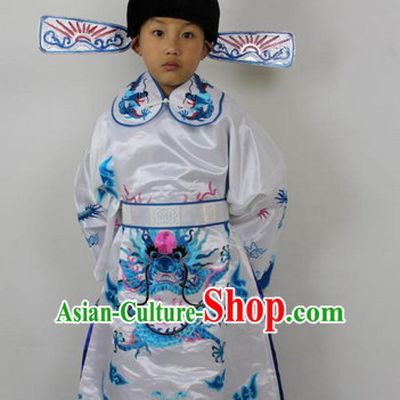 Chinese Ancient Official Costumes and Hat Complete Set for Kids