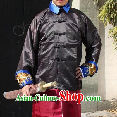 Chinese Ancient Emperor's Bodyguard Costumes and Hat Complete Set for Men