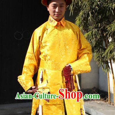 Chinese Ancient Emperor Costumes and Hat Complete Set for Men
