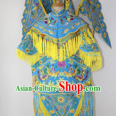 Chinese Ancient Wu Tan Costumes and Hat Complete Set for Kids