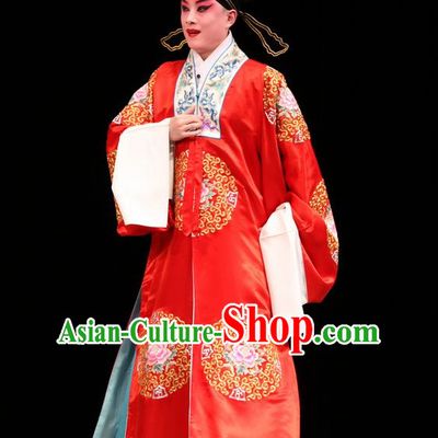 Chinese Traditonal Beijing Opera Bridegroom Wedding Dress and Hair Accessories Complete Set