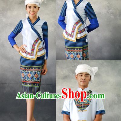 Traditional Thailand Customs Formal Clothing and Headwear Complete Set for Women