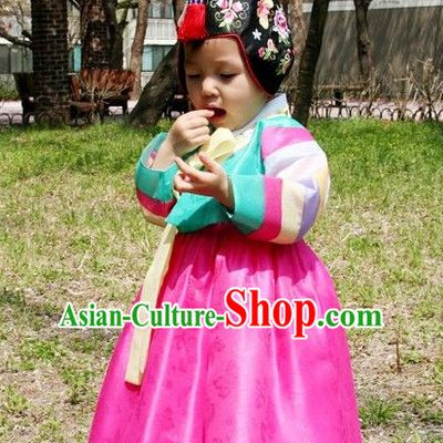 Ancient Korean Palace Princess Clothing and Hat Complete Set for Kids