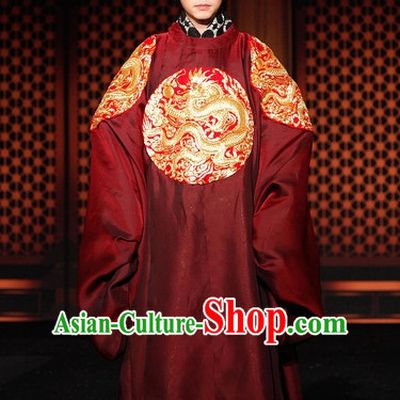 Ancient Korean Emperor Costume and Head Band Complete Set for Men