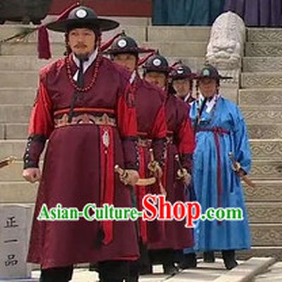 Ancient Korean Bodyguard Costume and Hat Complete Set
