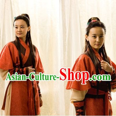 Ancient Korean Female Bodyguard Costume and Headband Complete Set