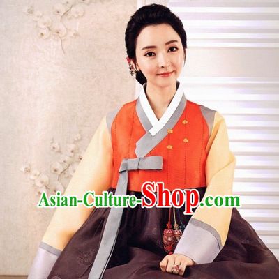 Custom Make Korean Fashion Hanbok and Hair Accessories Complete Set for Ladies