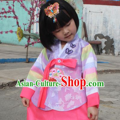 Korean Han Bok Clothes and Hair Accessories Complete Set for Kids