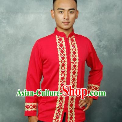 Thailand Red Wedding Classic Clothing and Pants for Men