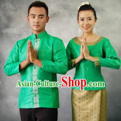 Thailand National Husband and Wife Clothing Dresses for Men and Women