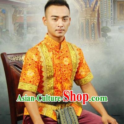 Thailand Traditional Wedding Dresses and Pants Complete Set for Men