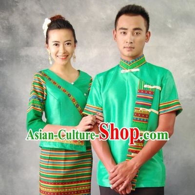 Thailand Traditional Clothing 2 Sets for Husband and Wife
