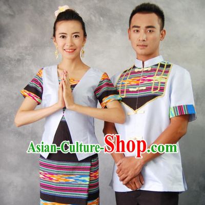 Thailand National Costume 2 Sets for Men and Women