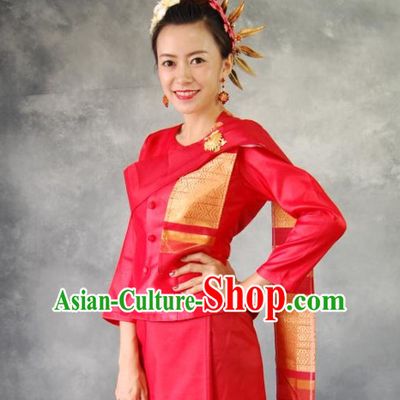 Thailand Traditional National Dresses Complete Set for Women