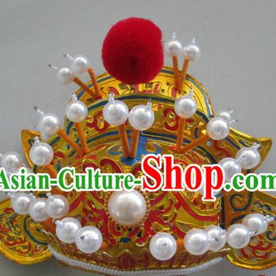 Gold Ancient Chinese Peking Opera Zhong Kui Hat