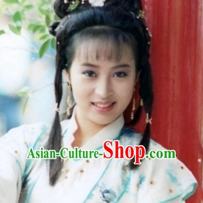Ancient Asian Kung Fu Lady Hair Accessories and Wigs