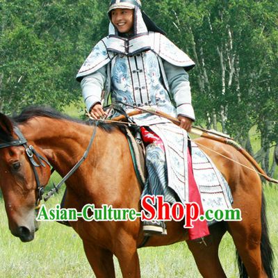Qing General Armor Costumes and Hat Complete Set