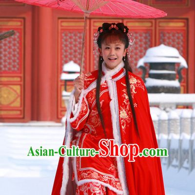Ancient Qing Princess Dresses and Hair Jewelry Complete Set