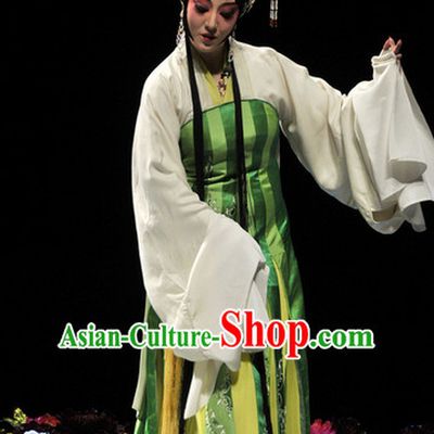 Ancient Opera Stage Performance Costumes and Hair Accessories Complete Set