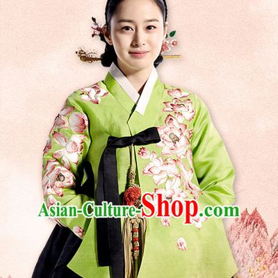 Korean Ancient Princess Hanbok Costumes and Hair Accessories Complete Set