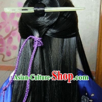 Black Classic Hanfu Long Wigs and Hairpin
