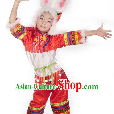 Chinese New Year Rabbits Dance Costumes Complete Set for Kids