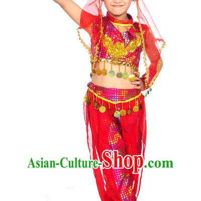 Xinjiang Dance Costumes and Veil for Kids