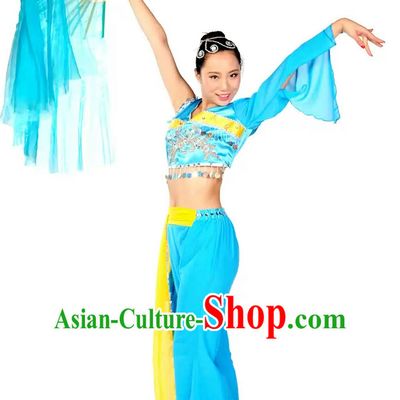 Sky Blue Dance Silk Dance Fan